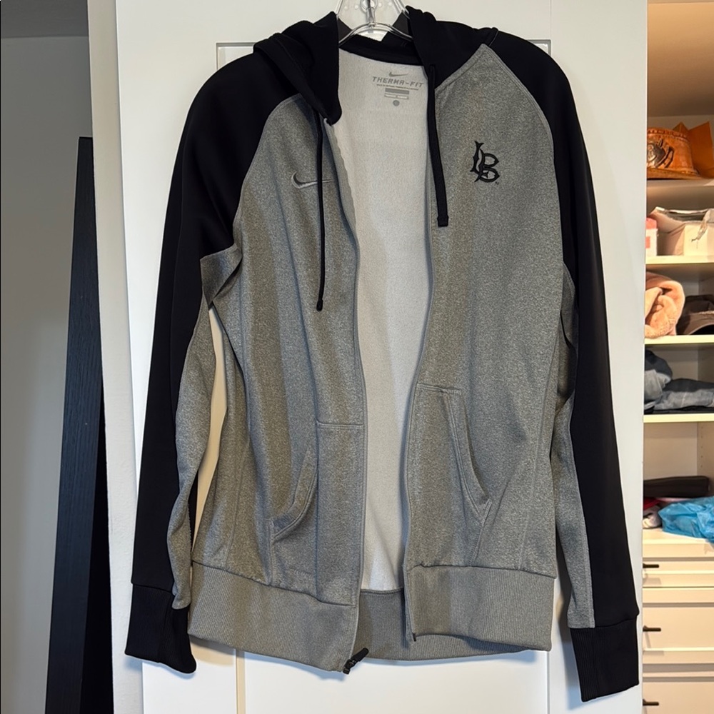 Nike Black and Gray Full-Zip Hoodie